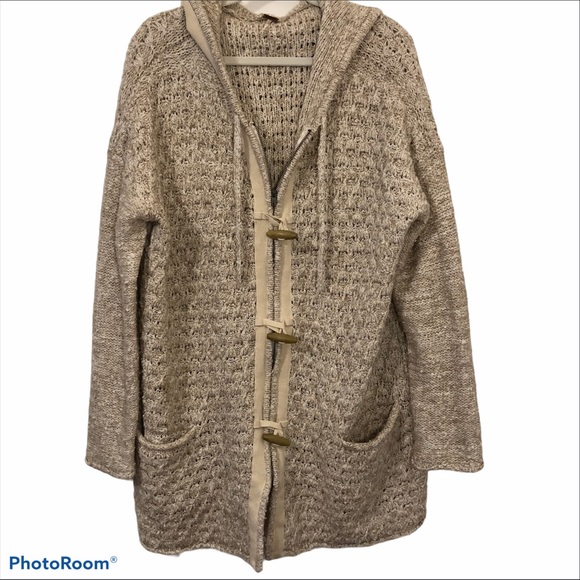 cream oversized zip front sweater